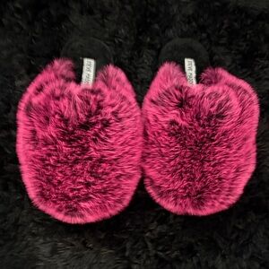 Steve Madden Bright Pink Faux Fur Slide Slippers
